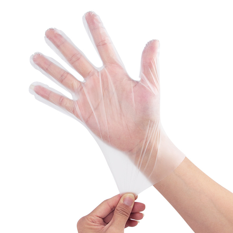 ‌‌‌Miljøvenlige og bløde off-white TPE-handsker (mat tekstur)